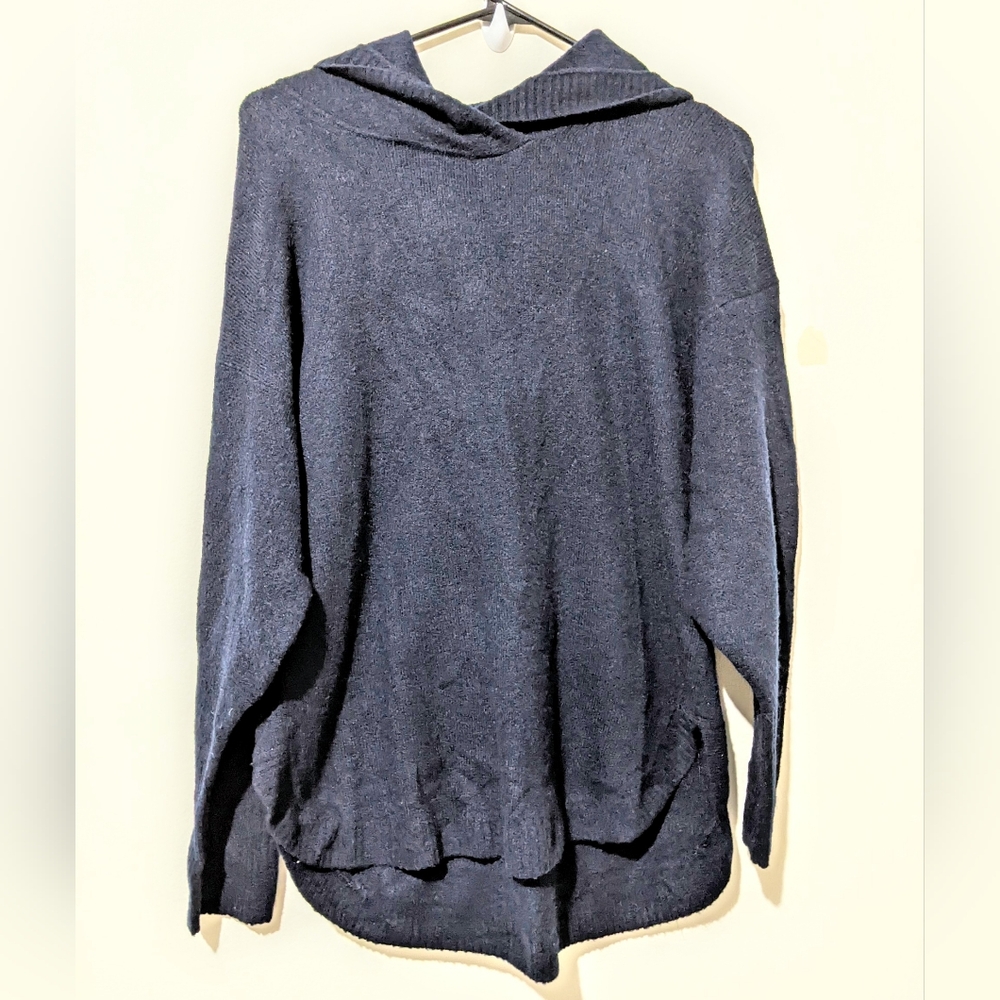 Gap sz med hood dark blue cozy soft warm wool sweater